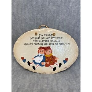 Raggedy Ann Sister Slate Wall Hanging Sign Home Decor‎ Decoration
